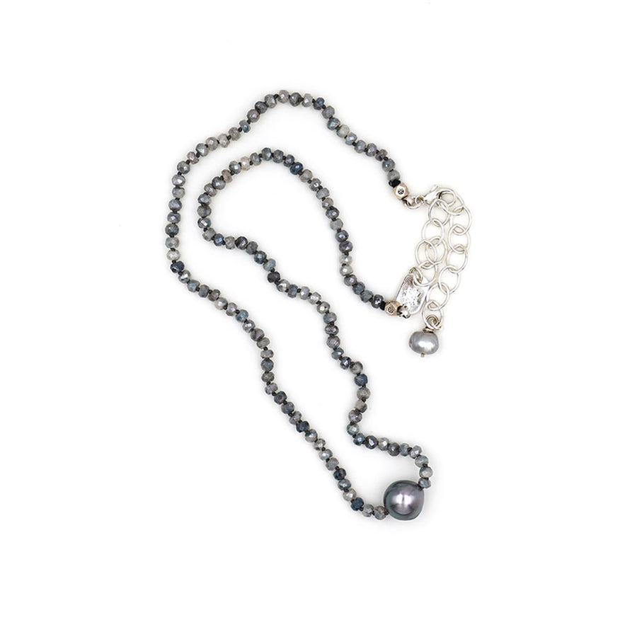 Tahitian Pearl Centro Necklace   Silverite + Silver