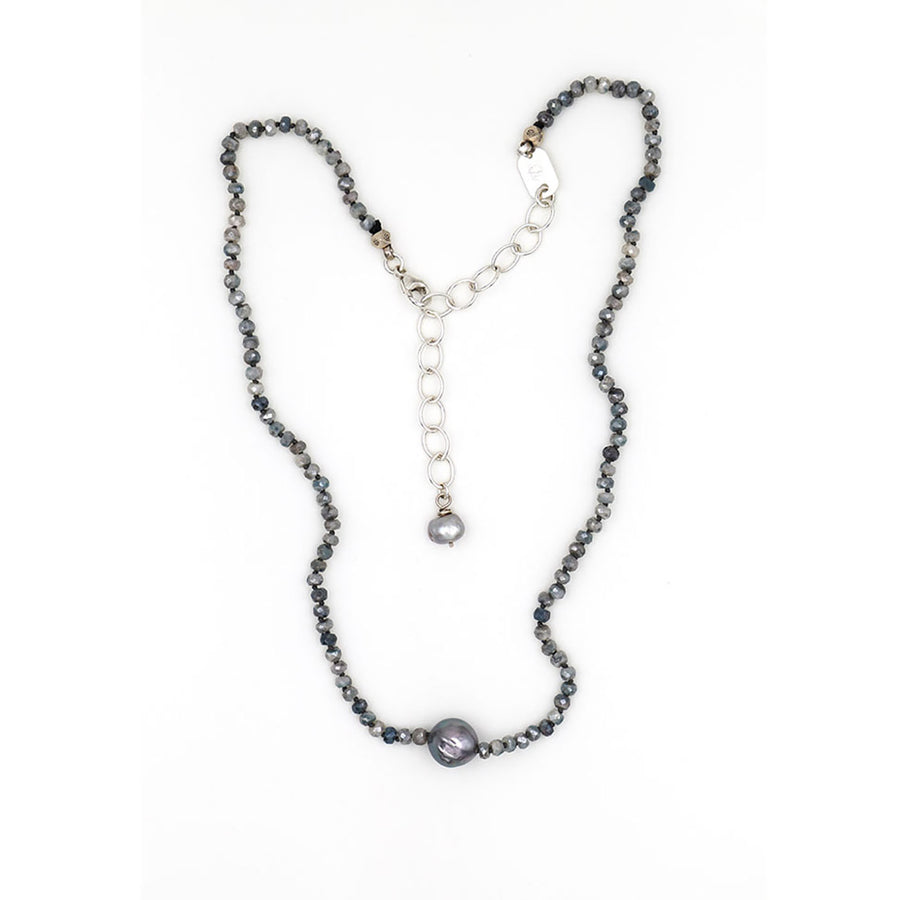 Tahitian Pearl Centro Necklace   Silverite + Silver